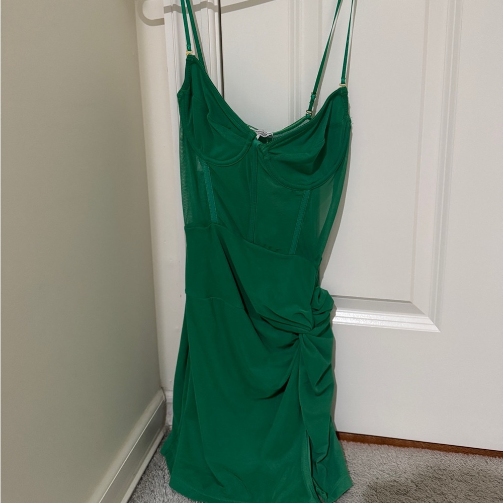Beginning Boutique Samia Green Mini Dress